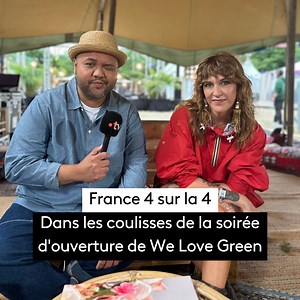 6.5K views · 44 reactions |  Et si on fêtait l’arrivée de France 4 sur le canal 4 ? Ça se passe à We Love Green : Daphné Bürki et Raphäl Yem vous embarquent dans les répétitions de la soirée d’ouverture du festival.   Ce soir à 21h00 sur France 4 et sur France tv | France Télévisions | Facebook