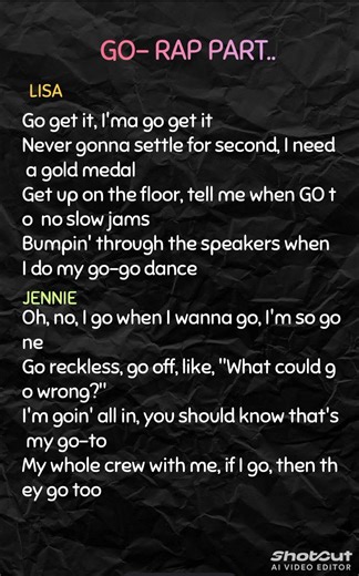 GO - RAP PART #blackpink #jisooo #lisa #jennie #kpop #jennie #rosé #blink #edit #ruby_aes