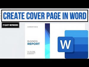 How to Create Cover Page in MS Word