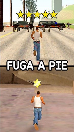Fuga de las 6 estrellas a Pie #gta #gtasanandreas #gta5
