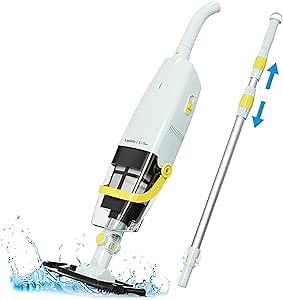 Lydsto Handheld Pool Vacuum with Telescopic Pole, Cordless Rechargeable Pool Cleaner, 60 Mins Running Time, Powerful Suction for Cleaning Above/In Ground Pools, Spas, and Hot Tubs Debris