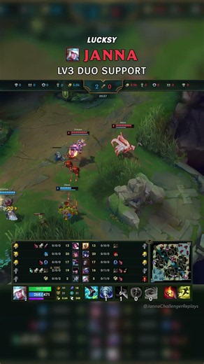 (Lucksy) Janna + Tristana Lv3 DUO SUPPORT | EUW Master Patch 26.19 #shorts