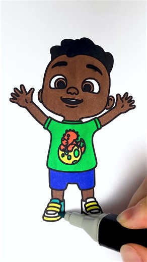 Cody from CoComelon 💚✨ Glitter Art for Kids #cartoon #coloring #fun #trending