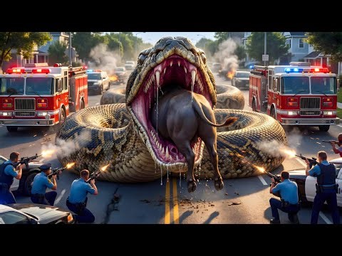 Buffalo Trapped by Giant Python 🐃🐍 | Deadly Desert Attack & Heroic Rescue