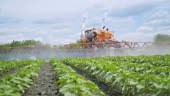 Agriculture fertilizer pesticide spraying. Agricultural sprayer...