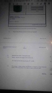 Questions3.1 Explain the difference between volume and capaci... | Filo