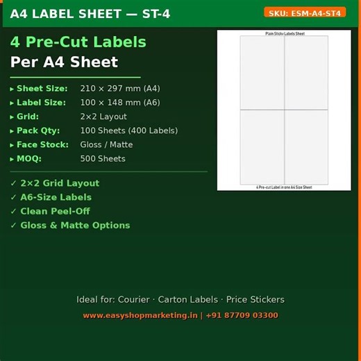 A4 Label Sheets