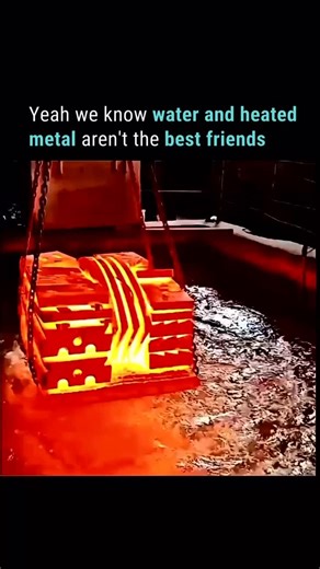 AI & Tech | Daily Viral Breakthroughs | Future unveiled on Instagram: "Drop red-hot iron into water… and physics basically goes into beast mode. The metal is so hot it instantly vaporizes the water, forming a thin steam shield that keeps the iron from ever touching the surface - a wild phenomenon known as the Leidenfrost effect. That violent sizzle? Those rolling bubbles? That exploding cloud of steam? It’s heat, pressure, and raw physics colliding in real time - a simple reaction hiding shockin