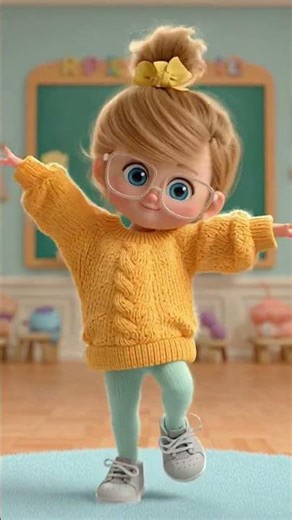 Cute Baby Girl Dance | Little Girl Dancing In Classroom #animation #cartoon #cute #childhoodpic