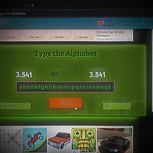A–Z in 3 Seconds 😱⚡ Fastest Typing Ever 🔥 #fasttyping #alphabetstyping #challenge #foryou