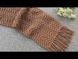 Knit Reversible Chevron Scarf for Men