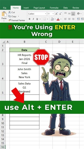 Excel’s Alt + Enter Trick You Have to Try Right Now! #shorts #excel #exceltips #exceltricks