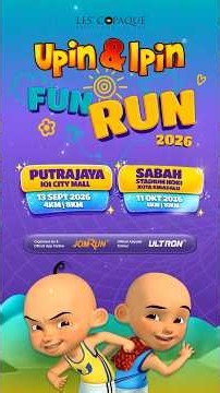 🏃Jom sertai larian bersama Upin & Ipin dan dapatkan medal & t-shirt eksklusif yang sangat comel.