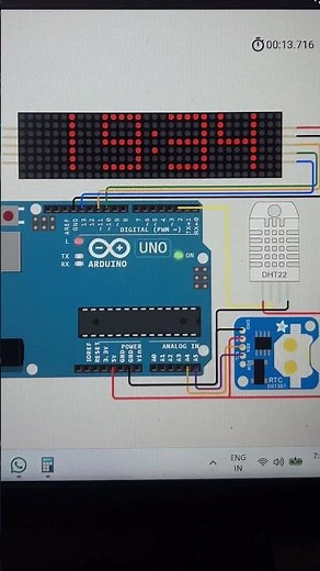 8x8 LED Matrix Info Display 🔴 #Arduino #MAX7219 #DHT22 #Shorts