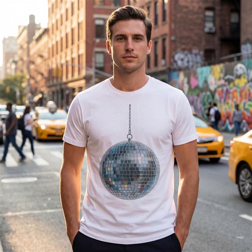 Disco Ball T Shirt, Minimal Mirror Ball Graphic Tee, Retro Party Aesthetic Shirt, Modern Dance Club Style Top, Unisex Tee Vintage Disco Art! - Etsy