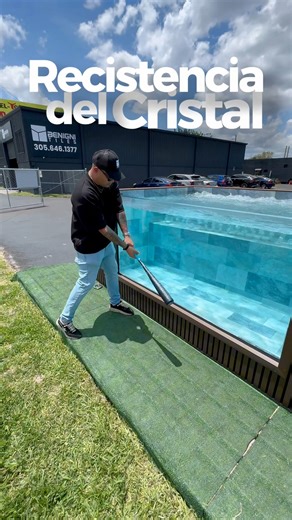 1.7M views · 43K reactions | For you that doubt about the #luxuryglass #resistant of our #pools we wanted to try it out first, so that you are #readyforit It’s #may and we are on #95degress in #miami be ready to #relaxathome ☀️ #abovegroundpool #luxurypool | BenigniTiles | Facebook