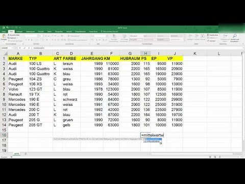 Excel: Mittelwert wenn