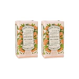 Panier des Sens - Rose Geranium Soap Bar - French Soap - Scented Soap Bar - Natural Formula - Gentle & Moisturizing 2 x 5.3 oz