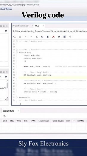 Building a Full Adder the Smart Way 🧠⚡ | Verilog Design Using Half Adders (Simulation + RTL)