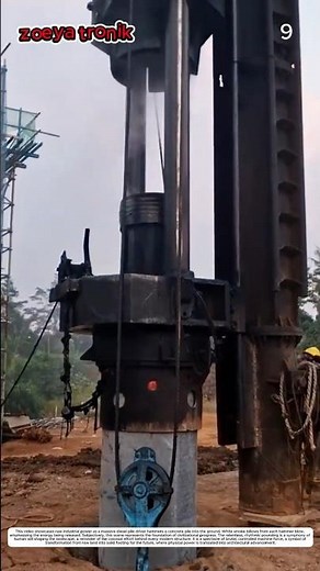 Foundation Construction: How a Diesel Hammer Drives Concrete Piles Deep
