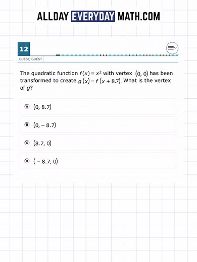 2025 Algebra 1 EOC Practice Problem 12