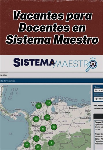 Vacantes docentes provisionales con Sistema Maestro en Colombia