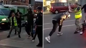 Watch as Asda driver attacks scooter rider with huge POLE in brutal brawl