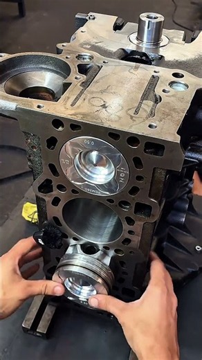 Precision Engine Building: Installing New Pistons #satisfying #satisfying