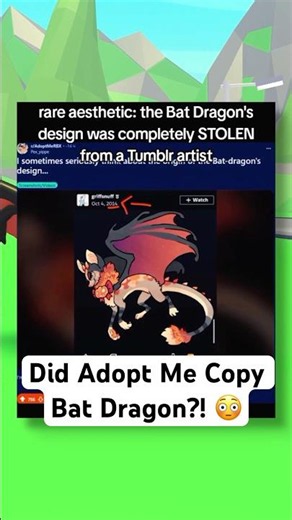 Did Adopt Me Copy Bat Dragon?! 😳 #roblox #adoptme