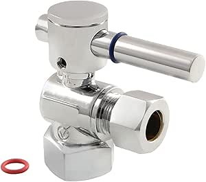 Kingston Brass CC44401DL Concord Decorative Quarter Turn Valve with 1/2-Inch IPS Inlet and 1/2-Inch OD Compression, Lever Handle, Chrome