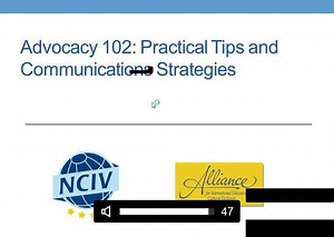 Advocacy 102: Practical Tips and Communications Strategies (January NCIV Webinar)