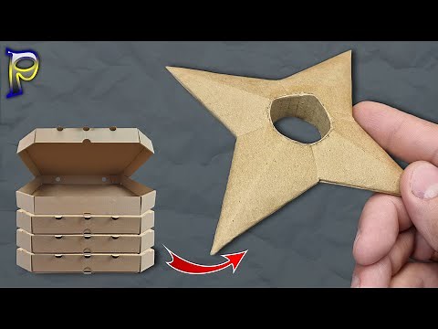DO NOT THROW IT AWAY! How to make SHURIKEN NARUTO out of cardboard. SURIKEN NINJA from a pizza box