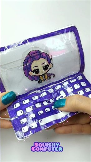 paper squishy computer 💜✨ #creative #diy #tutorial #shorts