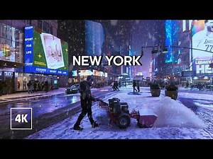 New York City Winter Wonderland: Midtown Snow Walk 4K
