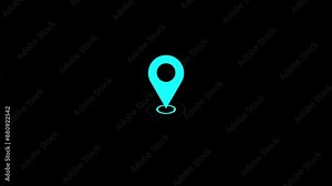 animated location icon on a map on a background. 4k video.