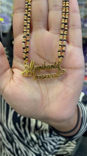 WHATSAPP +919322219437 TO ORDER- Name Mangalsutra \\ long Necklace With 2 Names Mini Hearts.