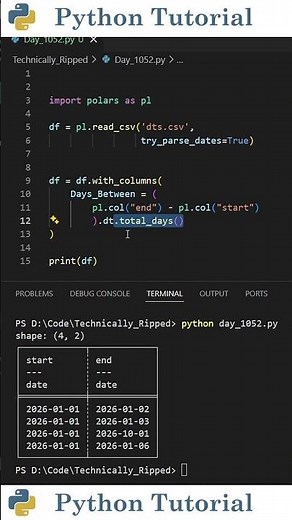 Calculating Days Between Dates in Polars | Python Tutorial
