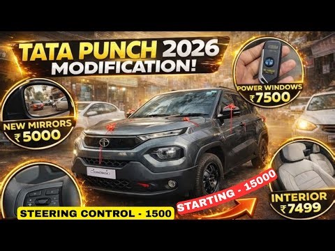 Tata Punch 2026 Modification ✅ Mirror 5000 ✅ Tata Genuine Power Window 7499 ✅ Punch Modified ✅#tata