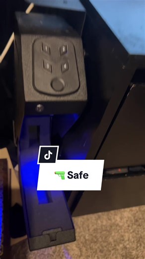 biometric Mounted Gun Safe for Nightstand, Desk, Bed Side, Wall,Truck desktop storage and accessories - Auto Open Hidden Handgun Safe-with Fingerprint, 4-button Backlit Keypad and Keys. #gunsafe #tiktokshopstockup #starterpicks