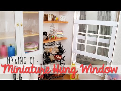 DIY MINIATURE: How to make WORKING HUNG WINDOWS for DOLLHOUSES or BARBIE dolls with EVERYDAY items!