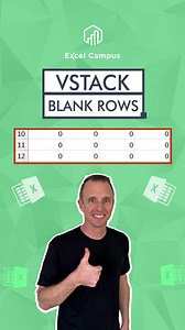 4.6K views · 68 reactions | Tired of dealing with messy data in Excel?  Say goodbye to those pesky blank rows!  Excel Pro Tip: Learn to VStack Data, EXCLUDING Blank Rows!  #Excel #ExcelTips #DataManagement #ProductivityHacks #VStack | Excel Campus | Facebook