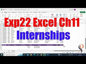 Exp22_Excel_Ch11_ML1_Internships | Exp22 Excel Chapter11 ML1 Internships | ‪@PearsonSolution‬