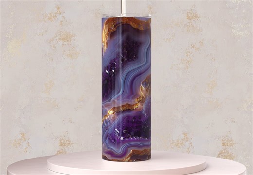 Purple Gold Geode Tumbler Wrap