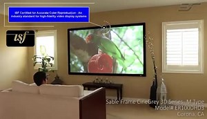The Sable Frame CineGrey 3D® is an angular reflective front projection material designed to reject ambient light while maintaining superb picture quality with 1.2 Gain! •••••••••••••••• https://elitescreens.com/products/sable-frame-cinegrey-3d-series/ | Elite Screens