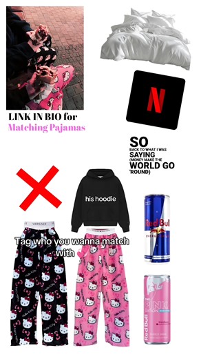 Who is your matching partner? 💞✨❤️ #matchingpjs #pajamas #matchingpajamas #hellokittycore #matching