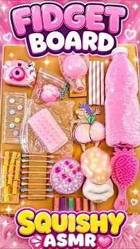 Pink Fidget Board ASMR 💖 Squishies & Satisfying Sounds #FidgetBoard #FidgetBoardASMR