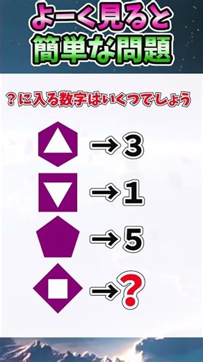 【IQテスト】図形→数字 の法則は‥？ #クイズ #iqテスト #脳トレ#ひらめき