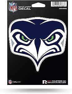Rico Industries NFL Football Seattle Seahawks Helmet Round Team Color Vinyl Decal