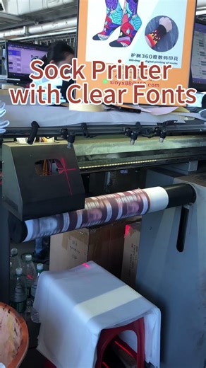 Letter Fonts Print #sockprinter #TUGE printer#360 sock printer #digital printer