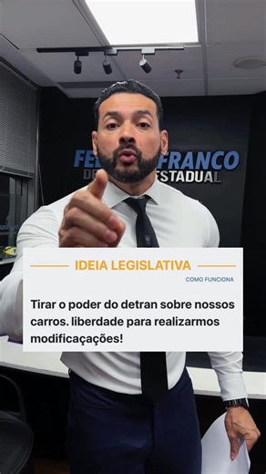 Felipe Franco on Instagram: "O LINK ESTÁ NO STORIES! PARTICIPE 🚨‼️ Esse projeto cria a categoria Carro Modificado, os carros modificados com base nessa lei terão liberdade para modificações e circulação livre em vias públicas. COMPARTILHE VOCÊ TAMBÉM!"
